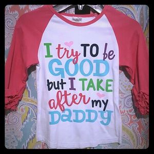 Girls Boutique Ruffle Sleeve Raglan size 5/6